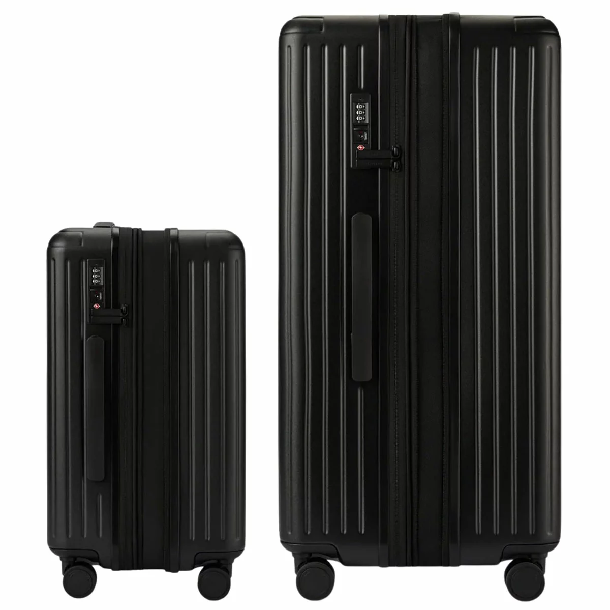 Globite 2 Piece Luggage Set Black With 4 Piece Packing Cube