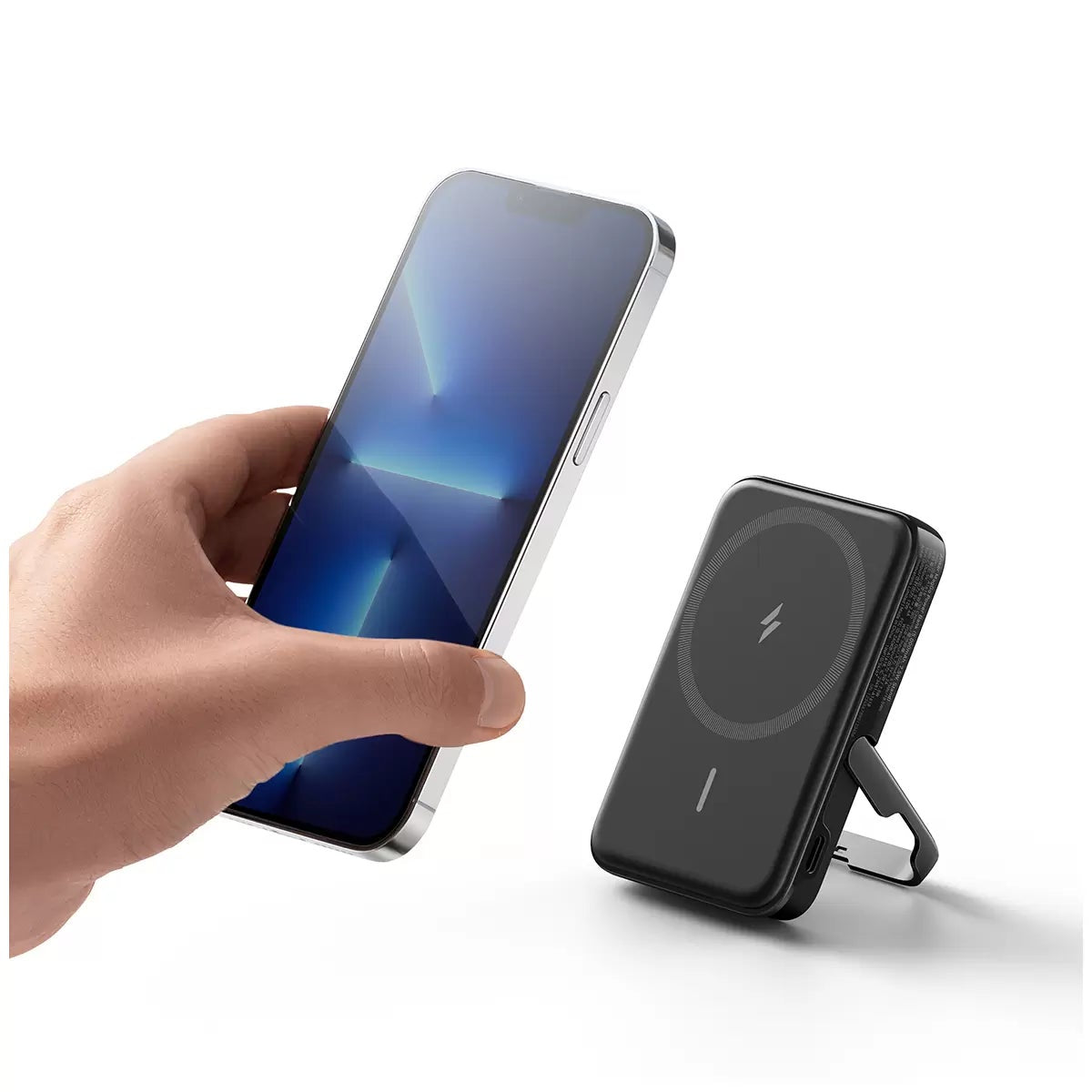 Anker MagGo Magnetic Wireless Power Bank 5000mAh Twin Pack 2 USB-C Cables Black