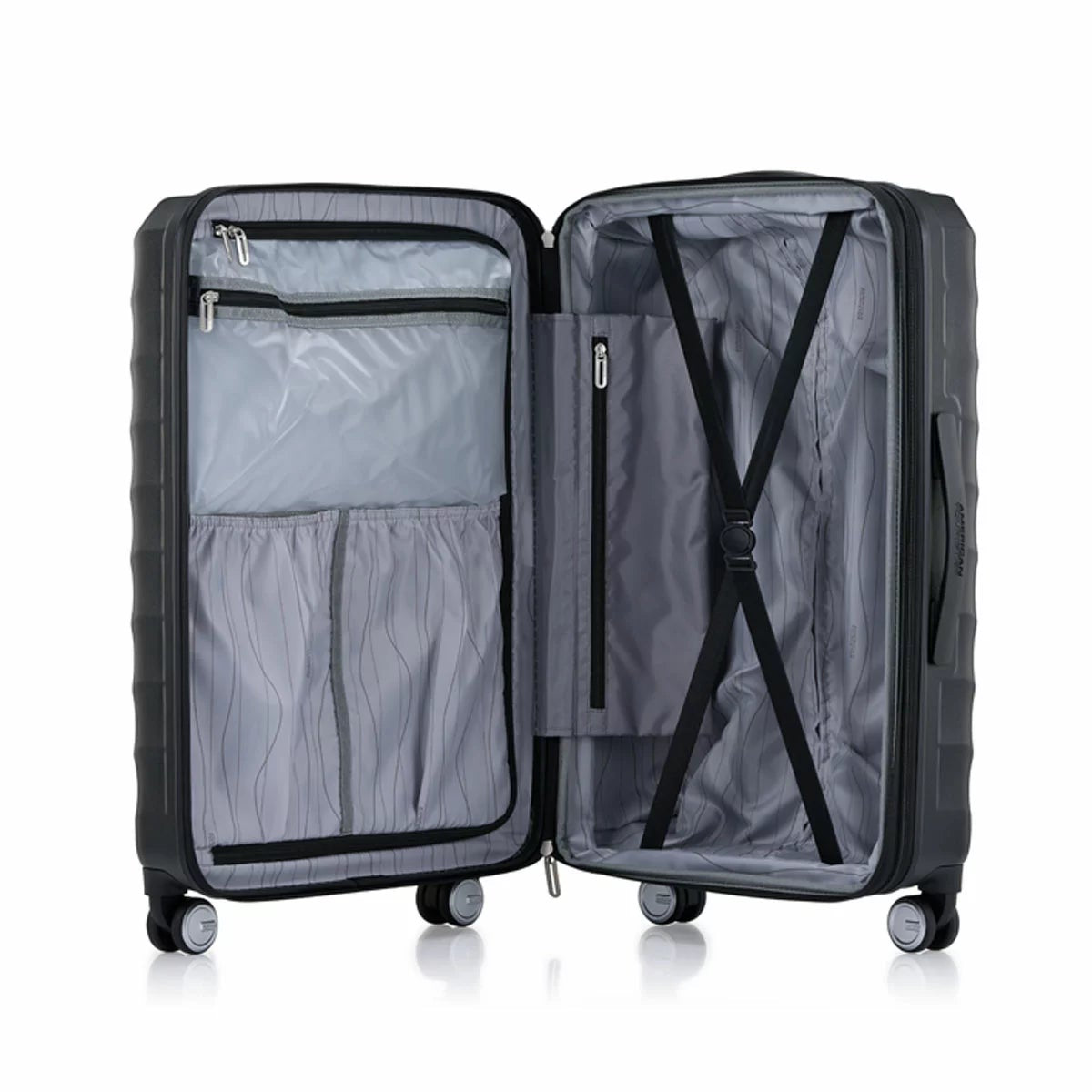 American Tourister Concentrix 3 Piece Expandable Luggage Set Black Spinner