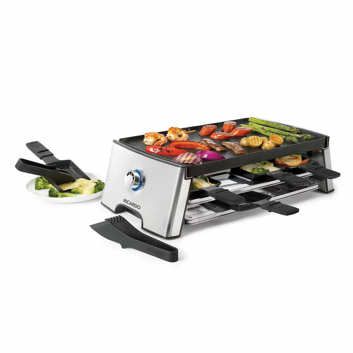 Ricardo The Rock Reversible Raclette Party Grill 8 Person Electric Grill