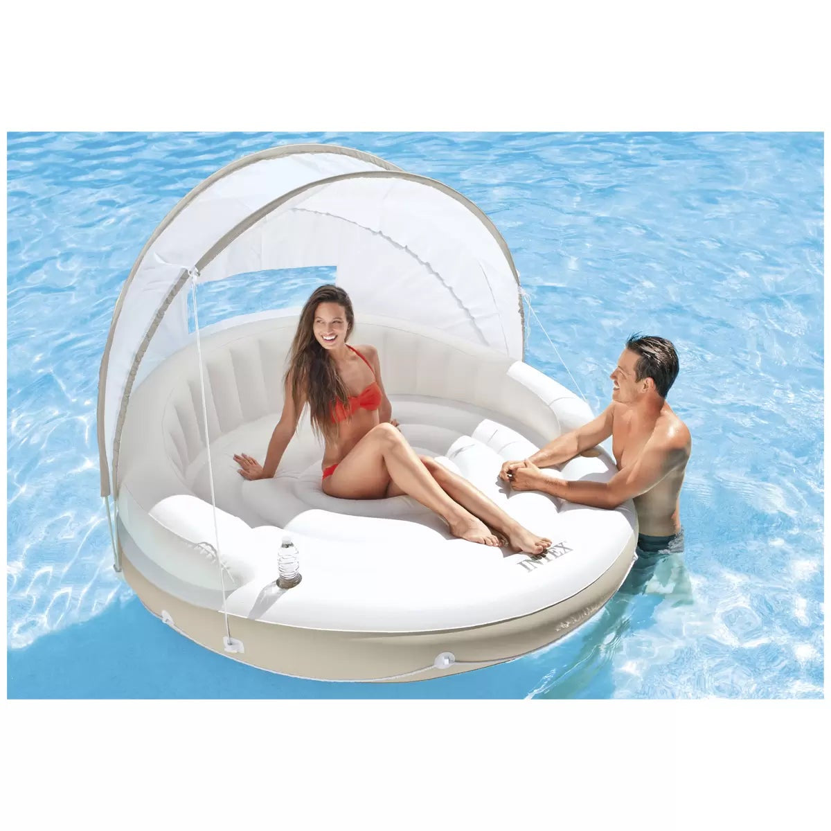 Intex Inflatable Pool Float Lounge Removable Canopy Sunshade 200kg Capacity