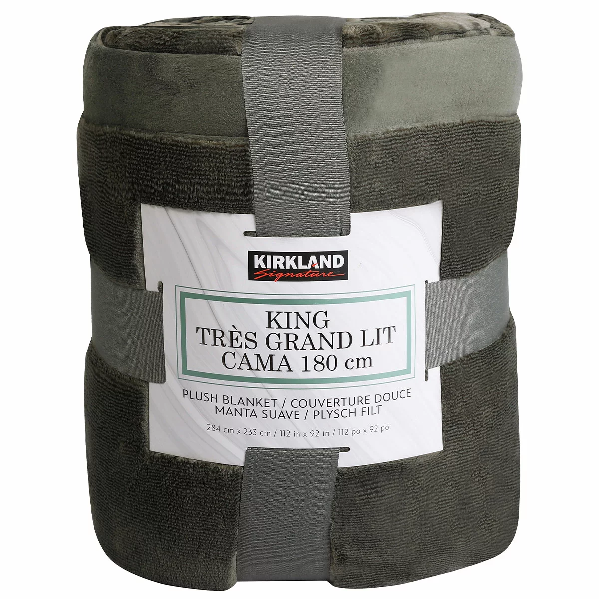 Kirkland Signature Plush Blanket King Green 284x233cm Soft Warm Oversized Throw