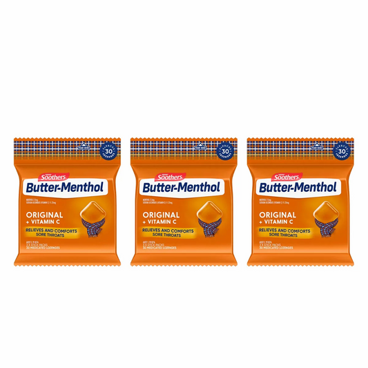 Nestle Soothers Butter Menthol 90 Lozenges Vitamin C Throat Relief