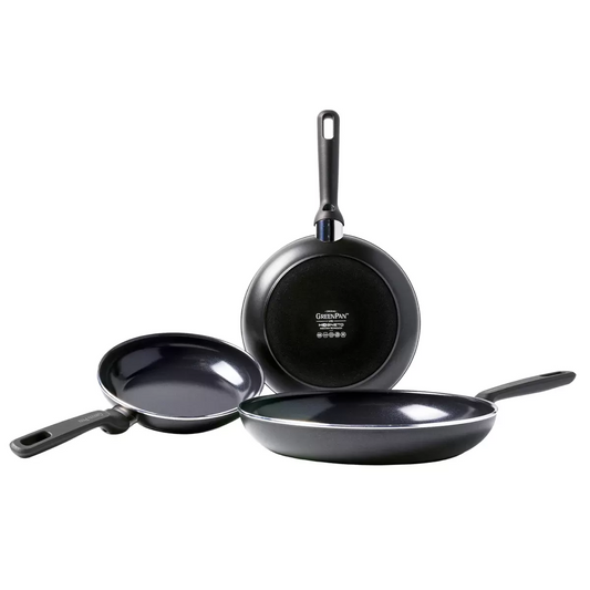 GreenPan Ceramic Non-Stick Frypan 3 Piece Set 20cm, 24cm and 28cm Free Shipping