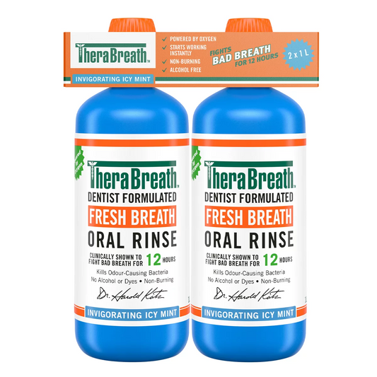 TheraBreath Fresh Breath Mouthwash Icy Mint 2 Litre Value Pack