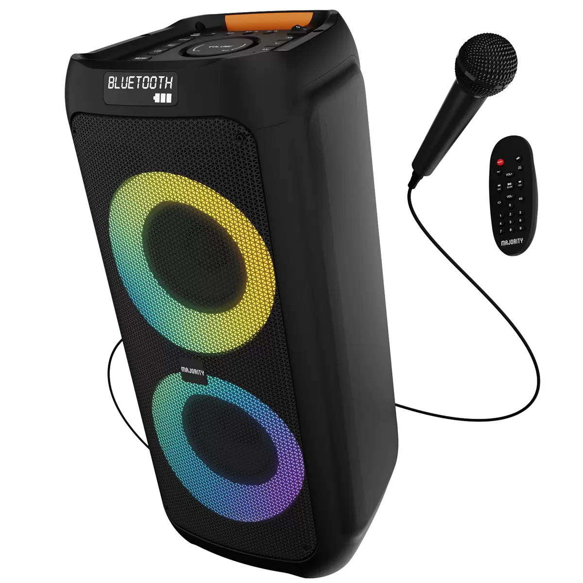 Majority P300 Party Speaker 300W Bluetooth Karaoke PA System LED Lights