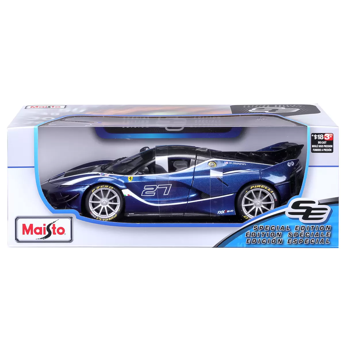 Maisto 1:18 Ferrari FXX K Evo Metallic Blue Detailed Die Cast Toy Diecast Car Free Shipping