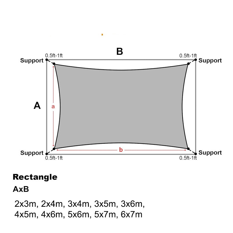 Summer UV Block Sun Shade Sail Cover for Patio Garden Sandbox