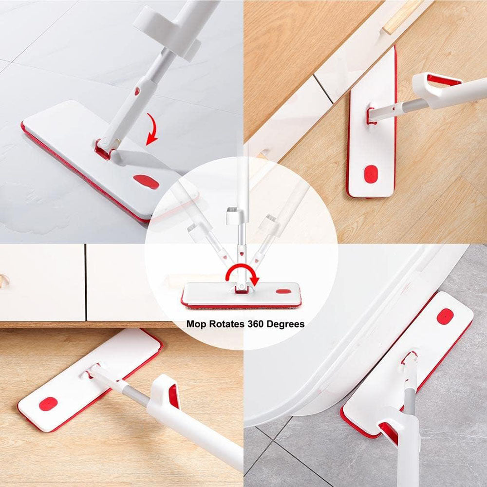 Self Wringing Microfiber Spray Flat Mop For Kitchen Wood Ceramic Tiles Floor Cleaning