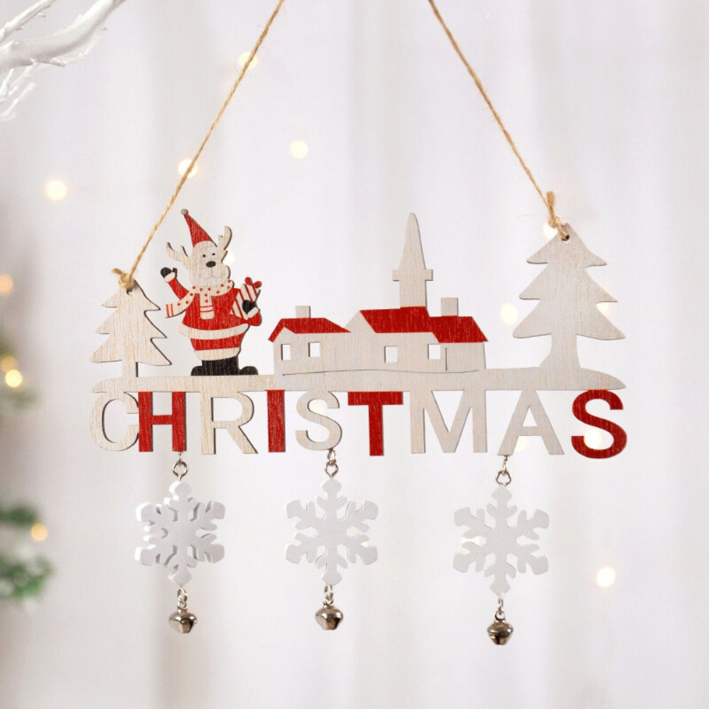 Gnome Santa Claus Wooden Hanging Ornament