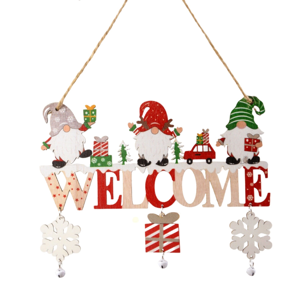 Gnome Santa Claus Wooden Hanging Ornament