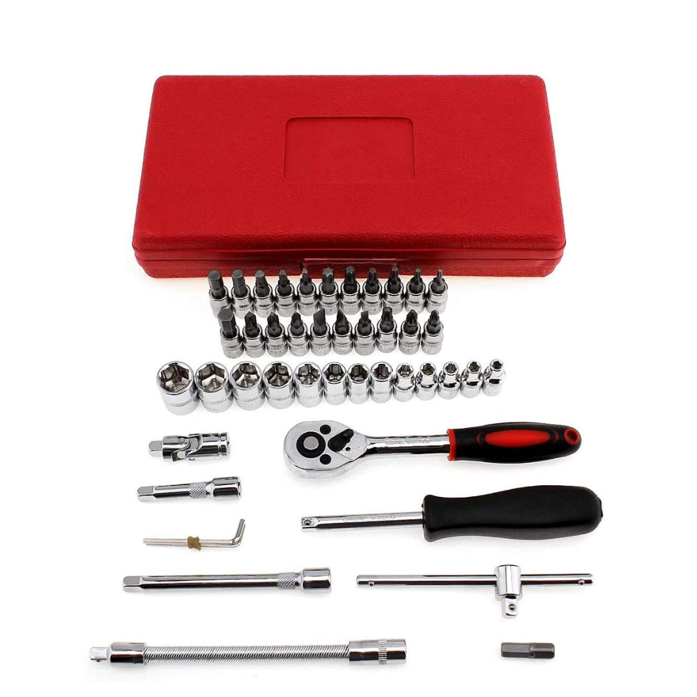 46Pcs Multi Purpose Tool Kit Set with Wrench Socket and Precision Screwdriver