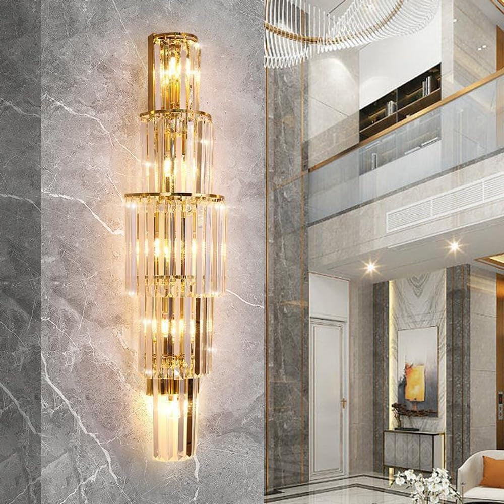3 Layers Crystal Wall Lamp Sconce Light