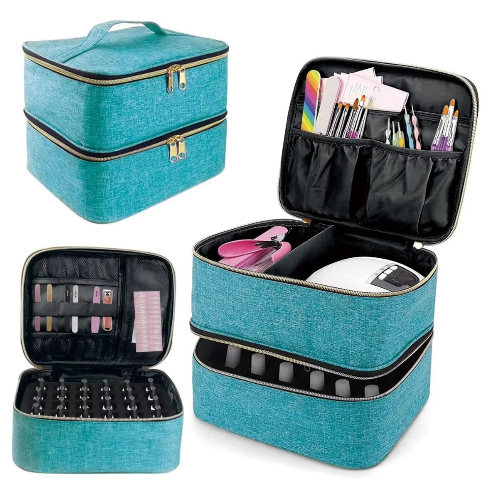Portable Nail Polish Organizer Handheld Double Layer