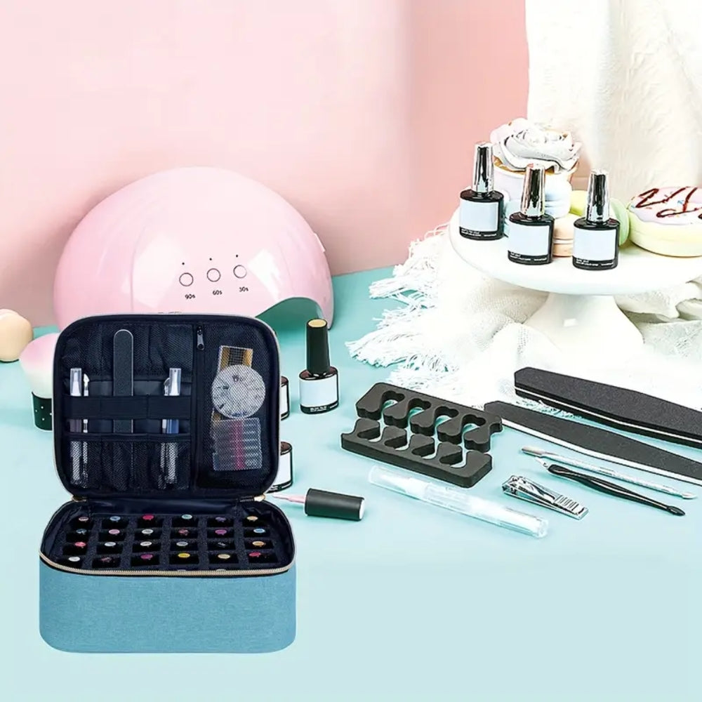 Portable Nail Polish Organizer Handheld Double Layer