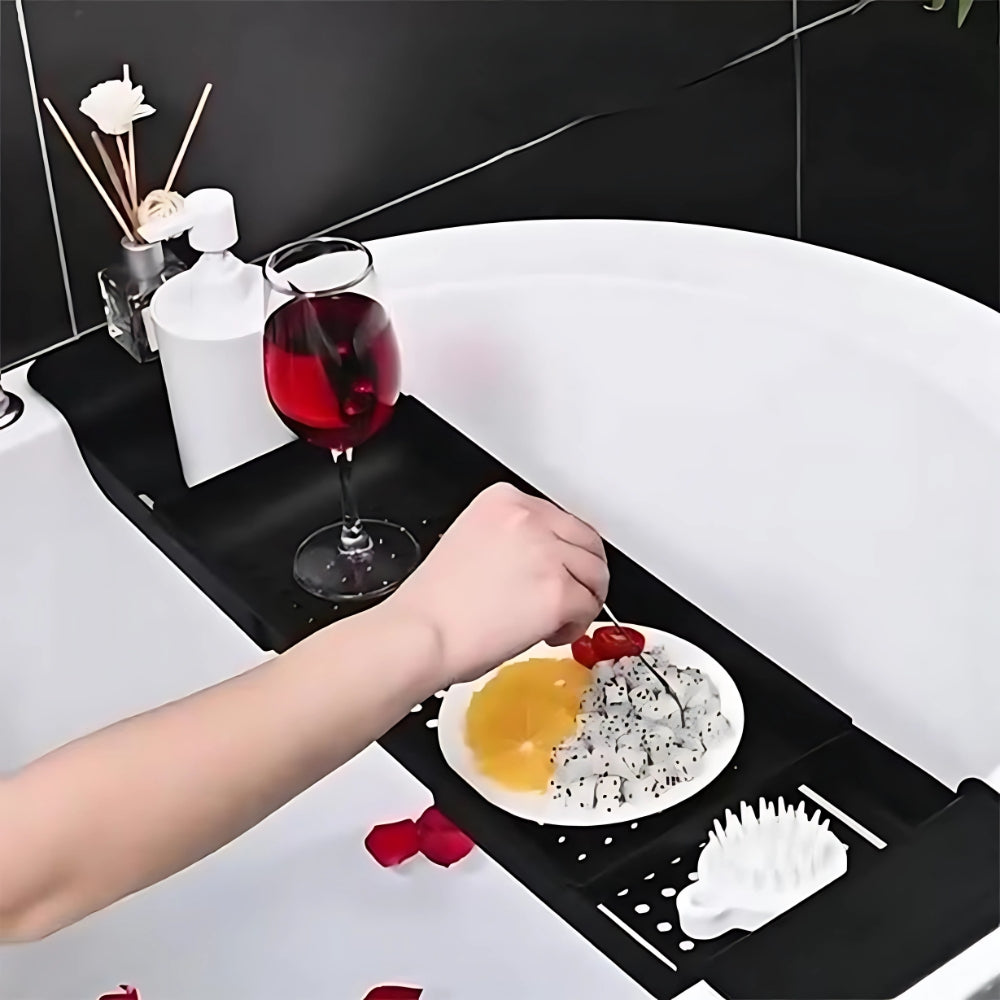 Retractable Bathtub and Kitchen Sink Storage Rack Shelf