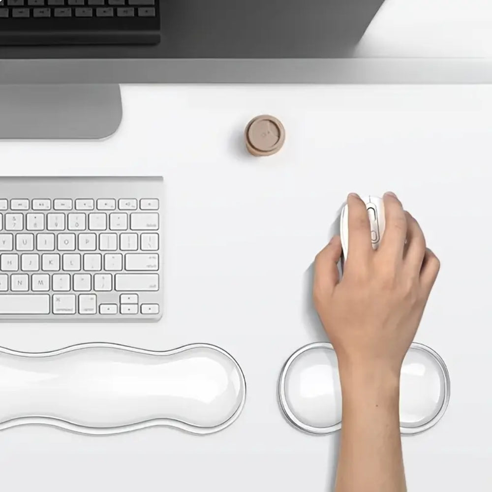 Mouse Pad with Wrist Rest and Anti-Slip Keyboard Rest for Office and Gaming