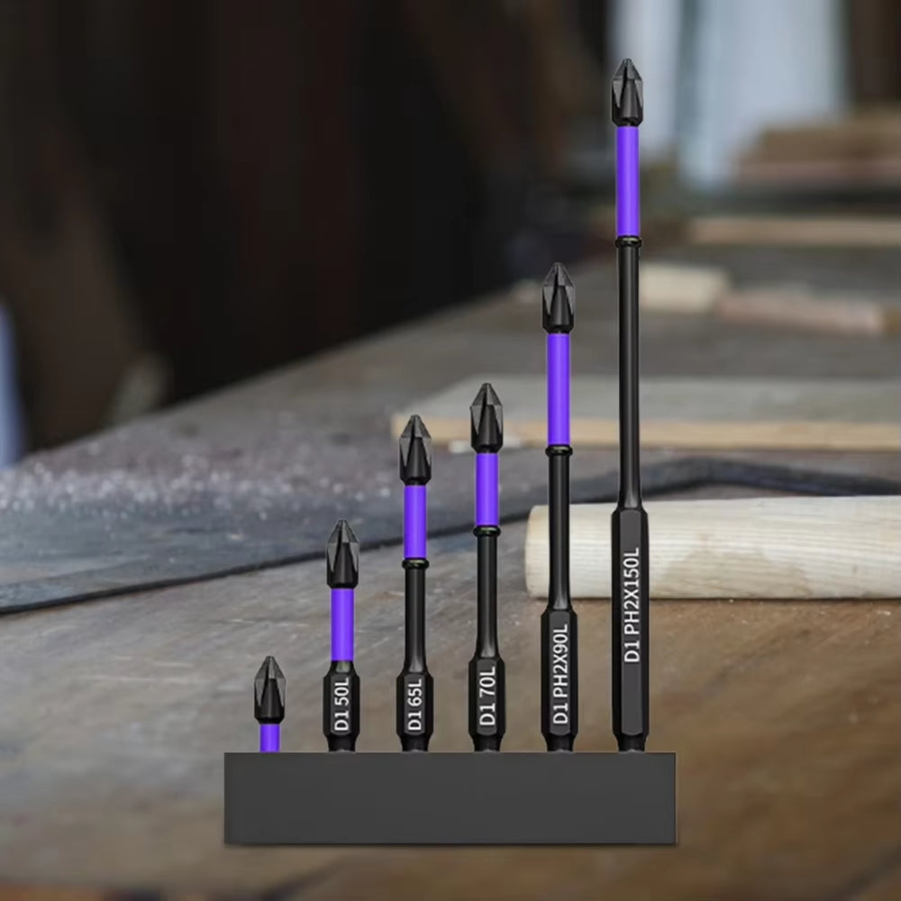 6/12 Pcs Magnetic Screwdriver Bits Non-slip Shockproof Phillips Impact Bits