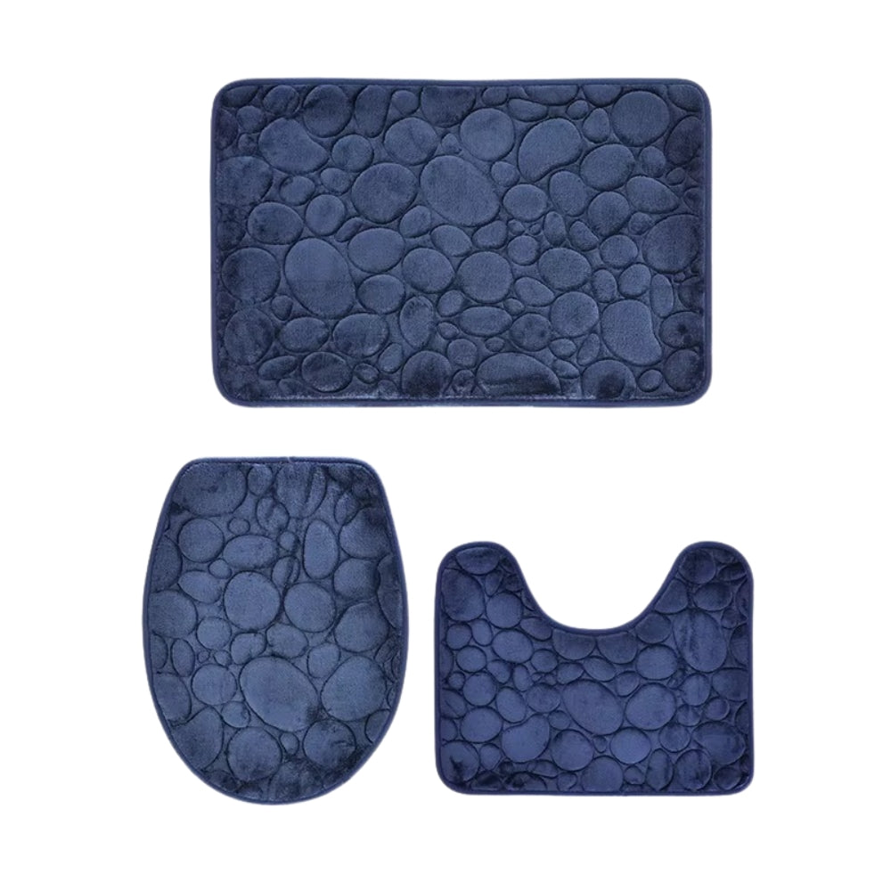 Water Absorbing Non Slip 3 Piece Bathroom Mat Set