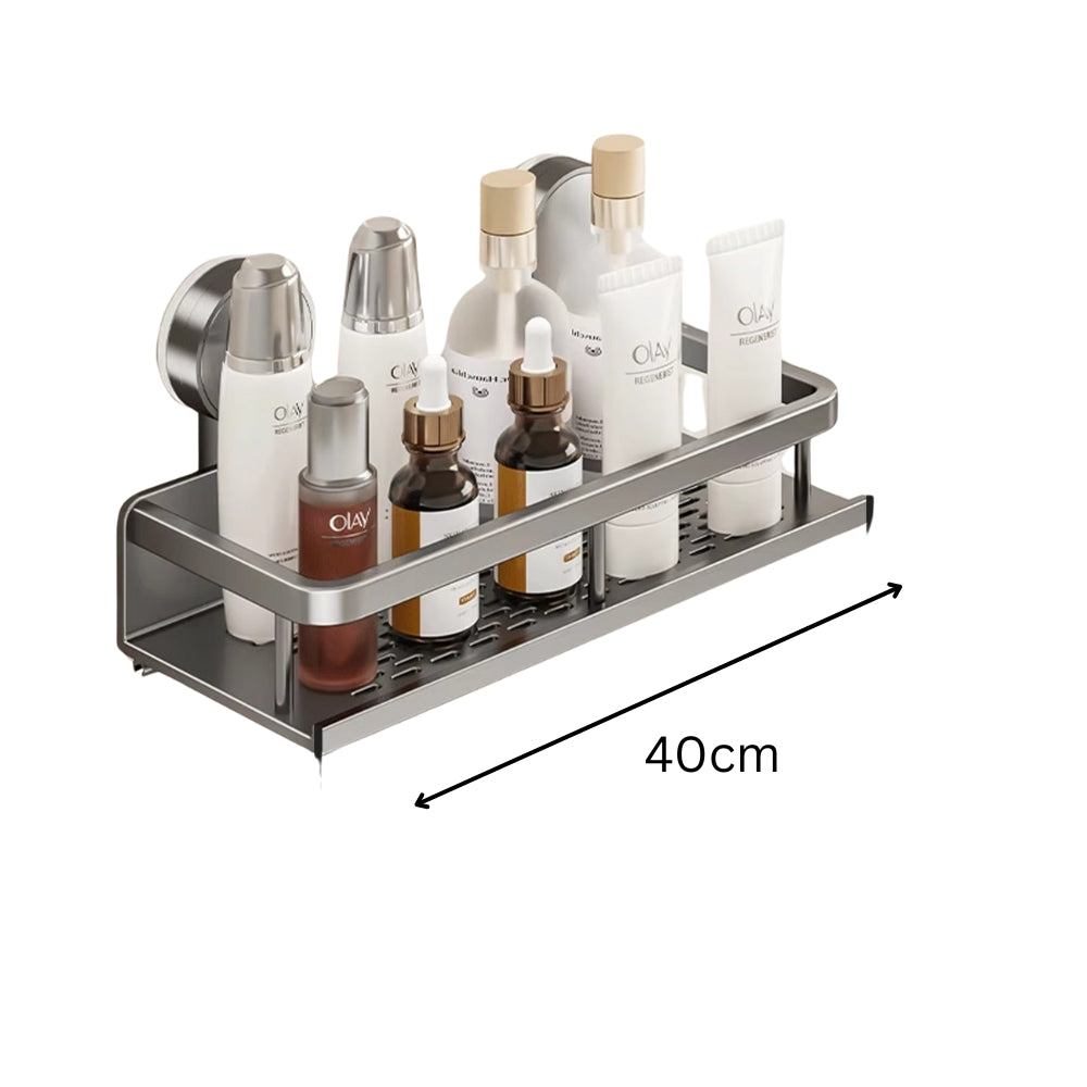 Suction Cup Bathroom Rack Toilet Space Aluminum No Drill Hanging Organizer Rack