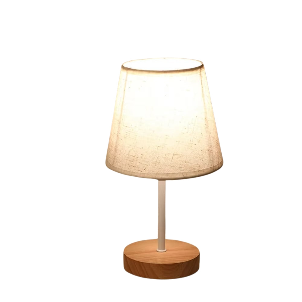 Solid Wood Cloth Nordic Decorative Table Bedroom Bedside Lamp