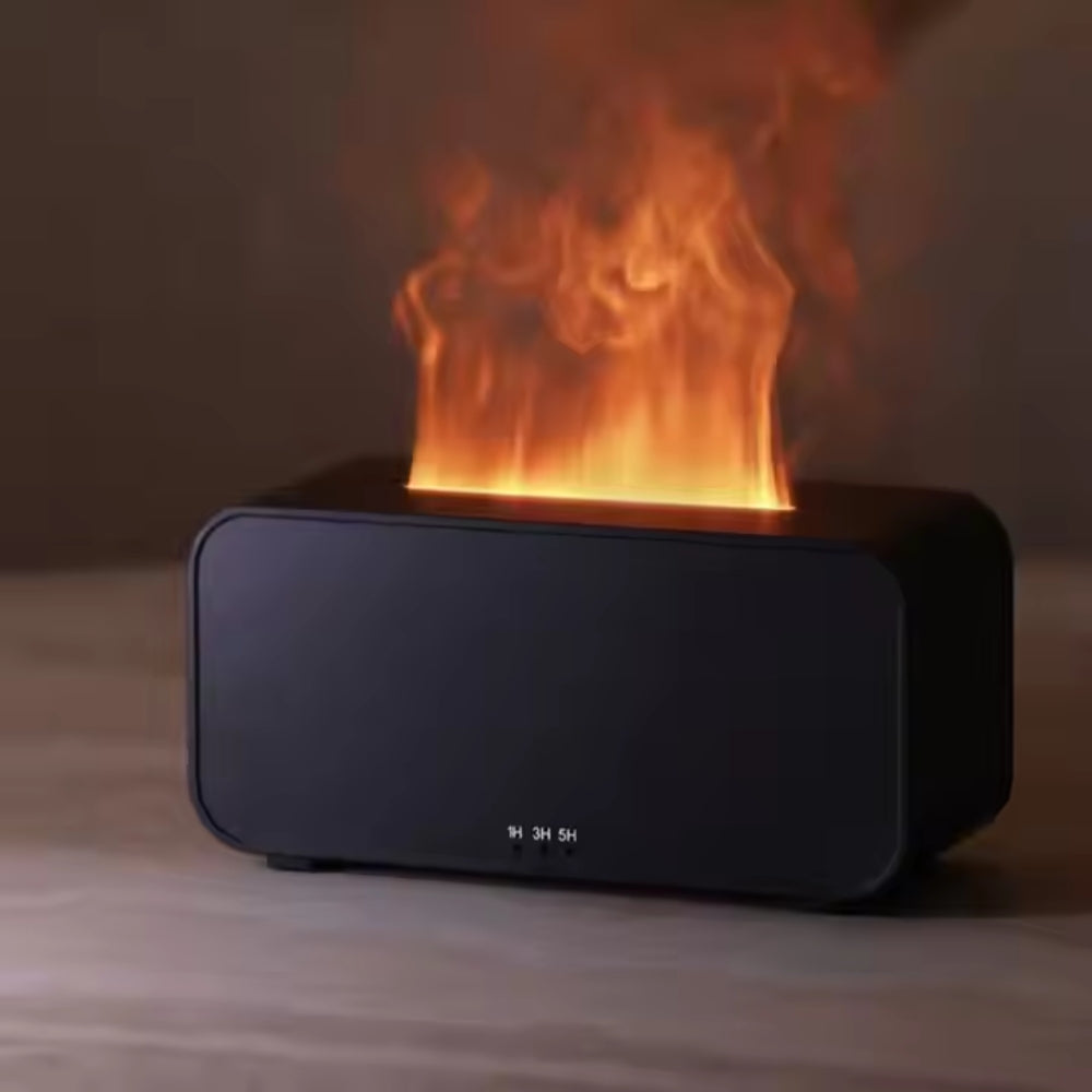 Flame Aromatherapy Humidifier Mini Diffuser with LED Light and Timer