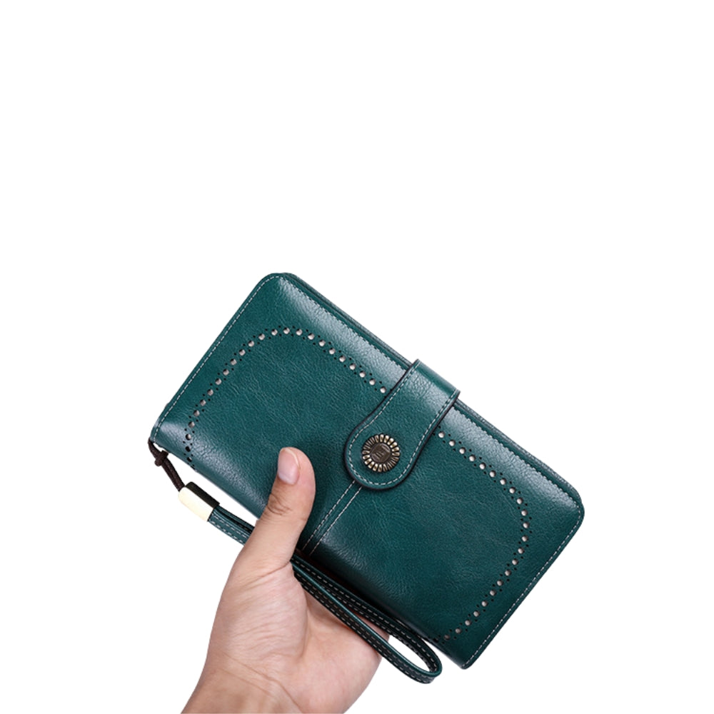 RFID Anti-Theft Multi-Card Long Wallet With Wrist Strap