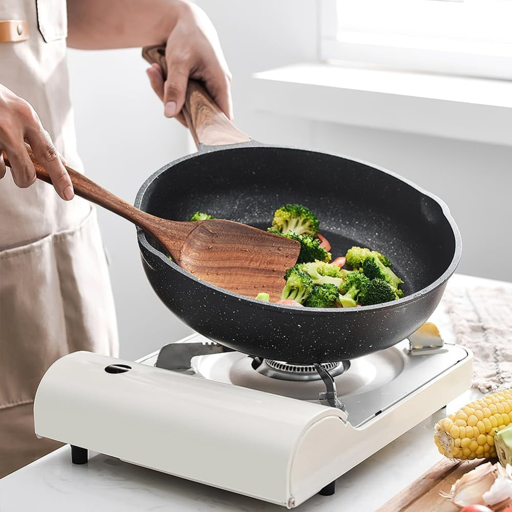 5pcs Teak Wood Tableware Cooking Spoon Kitchen Tool Kit