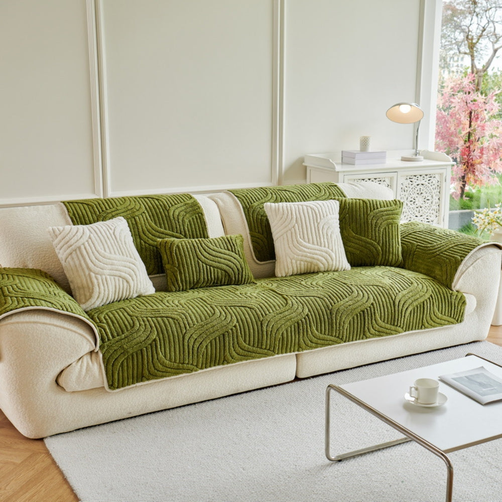 Autumn and Winter Straight Row Non-slip Cushion Cover Thickened Plush Sofa Cushion