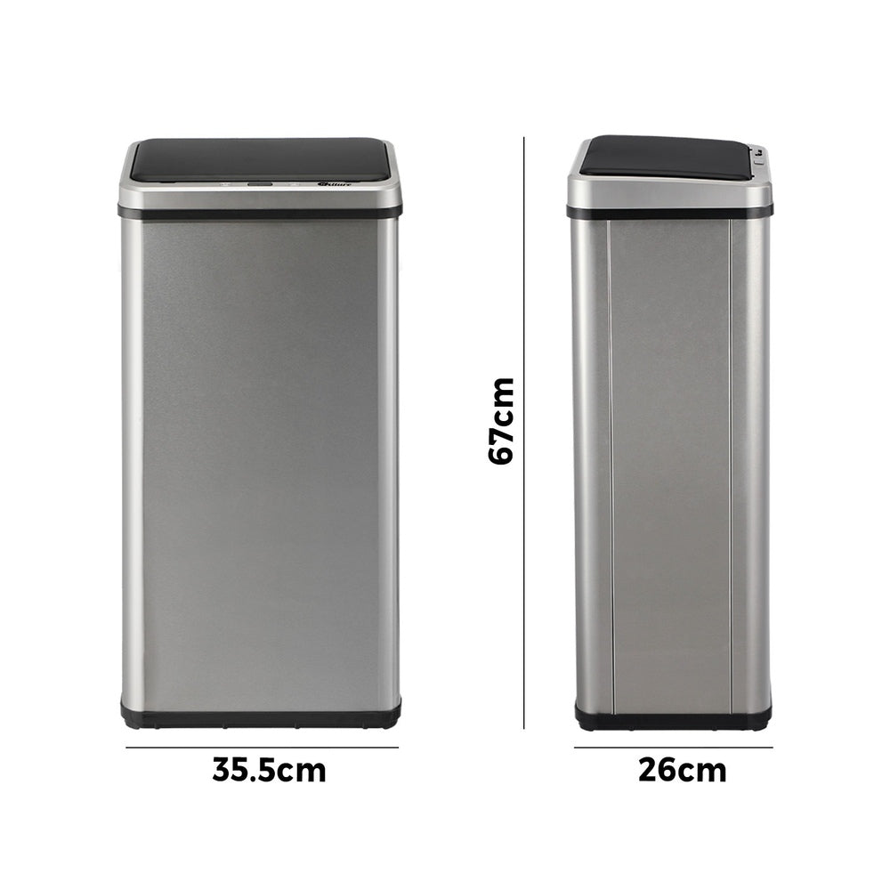 Silver 50L Automatic Motion Sensor Rubbish Trash Bin
