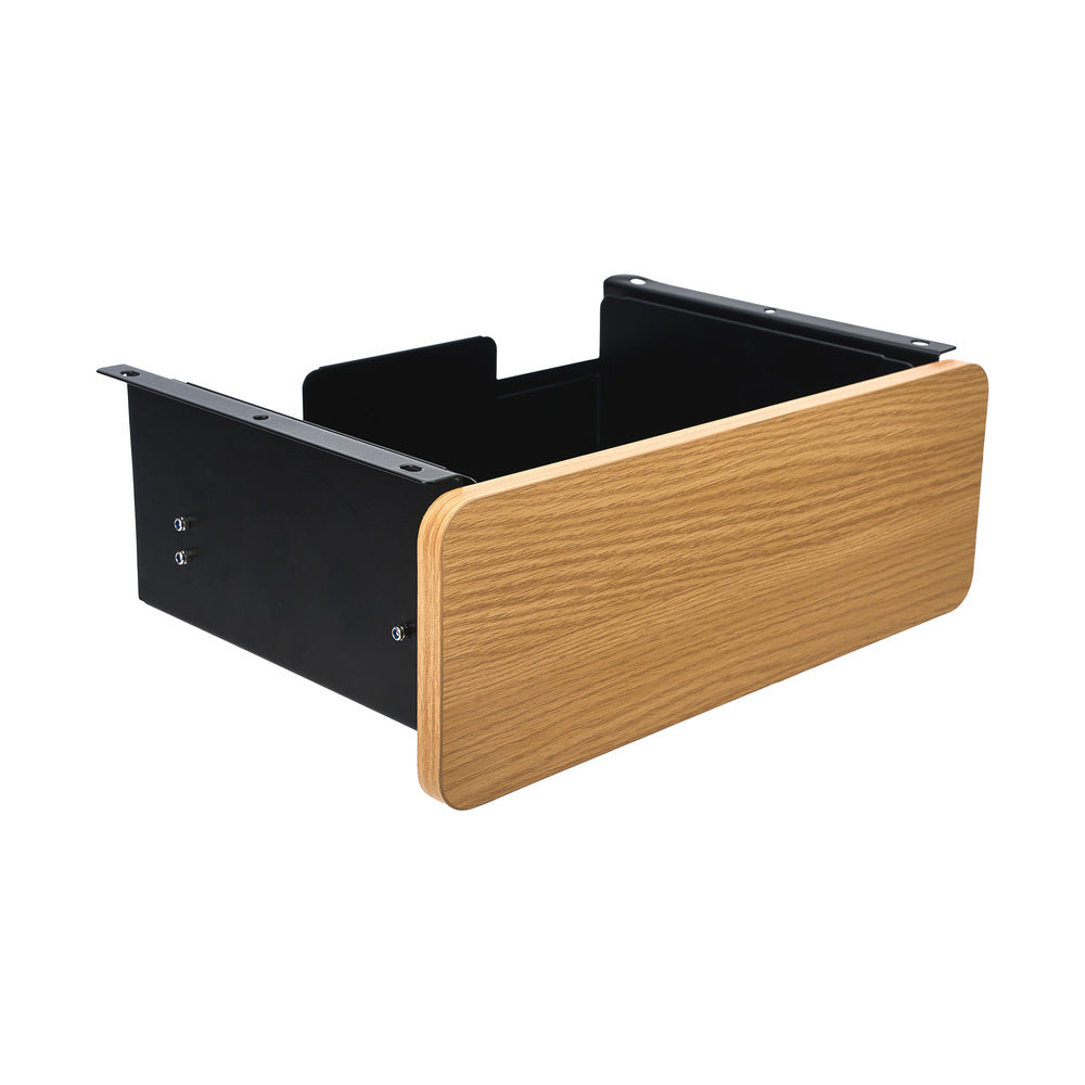 Under Desk Drawer with 2 Drawers and Dividers Natural and Black