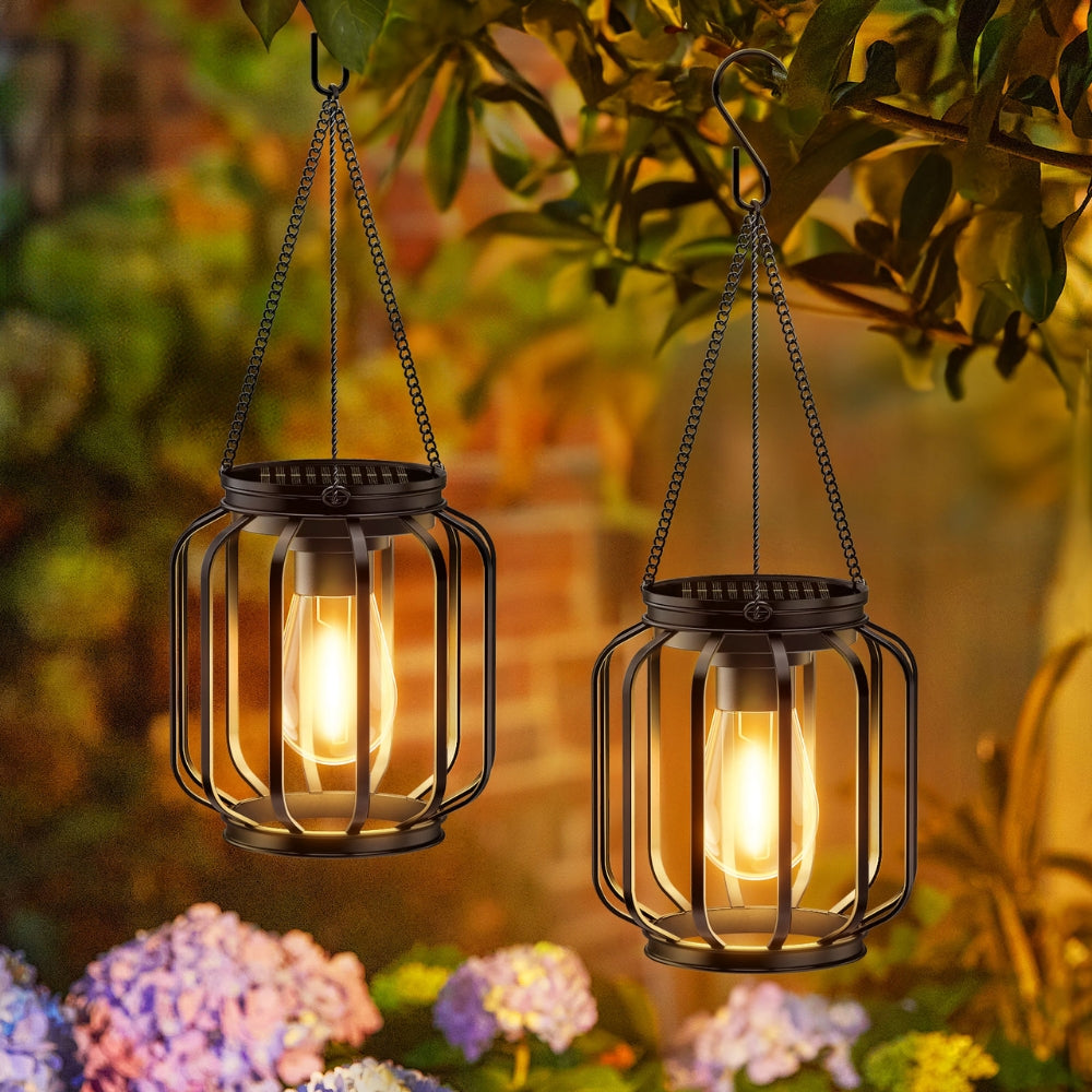 Solar Lantern Outdoor Waterproof Retro Iron Art Decoration Lighting