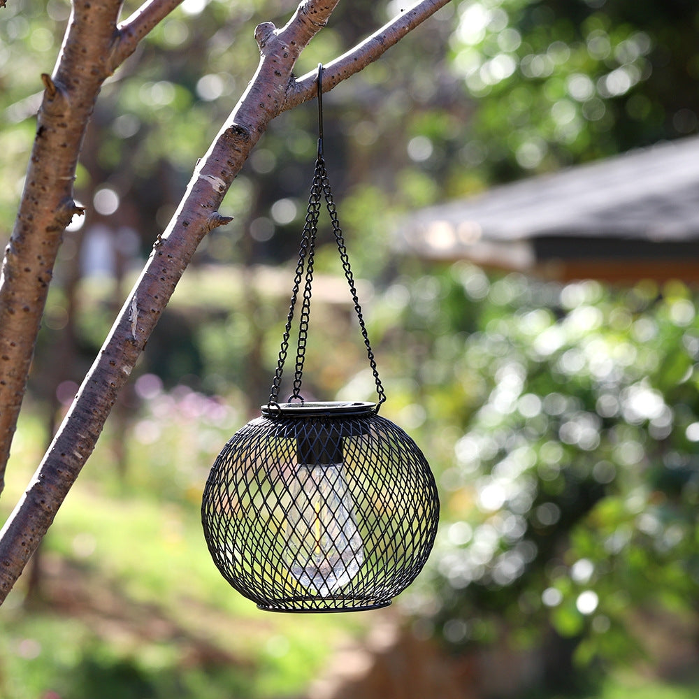 Solar Lantern Outdoor Waterproof Retro Iron Art Decoration Lighting