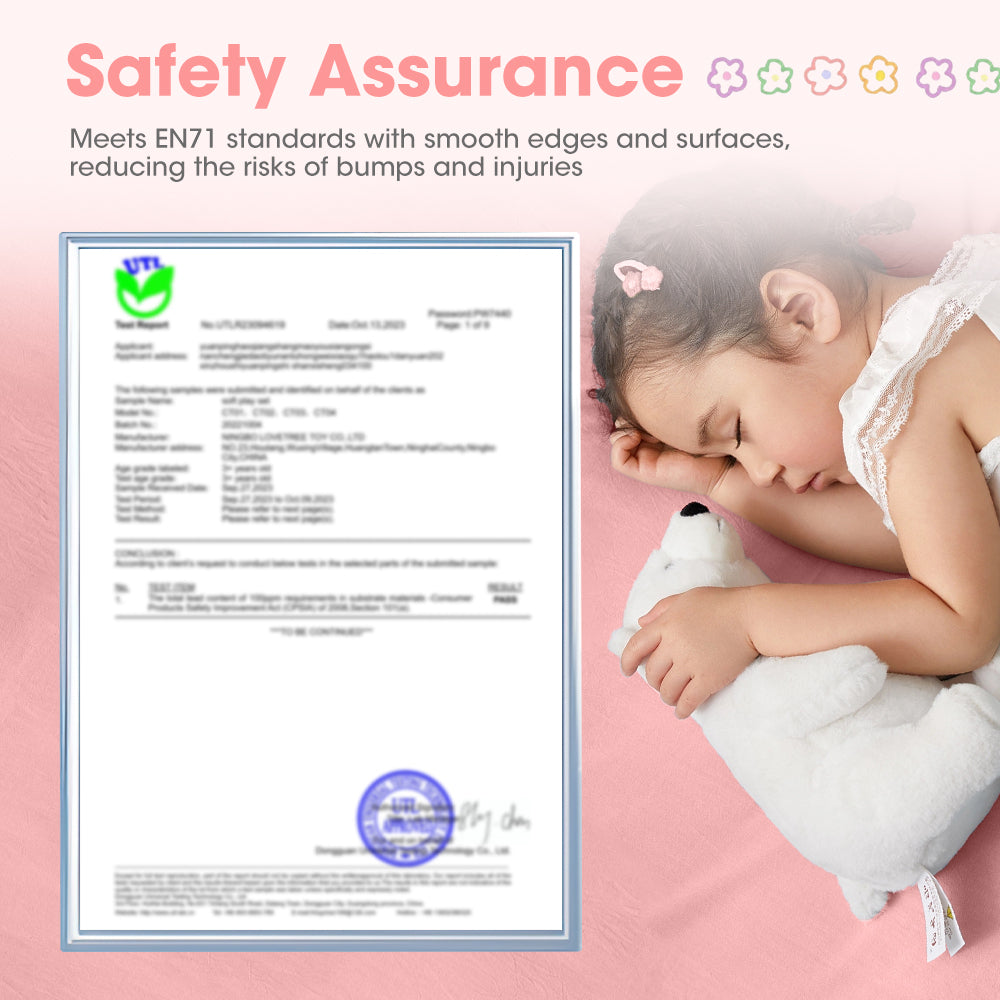 Kids 5 Piece Pink Foam Climb and Crawl Play Set