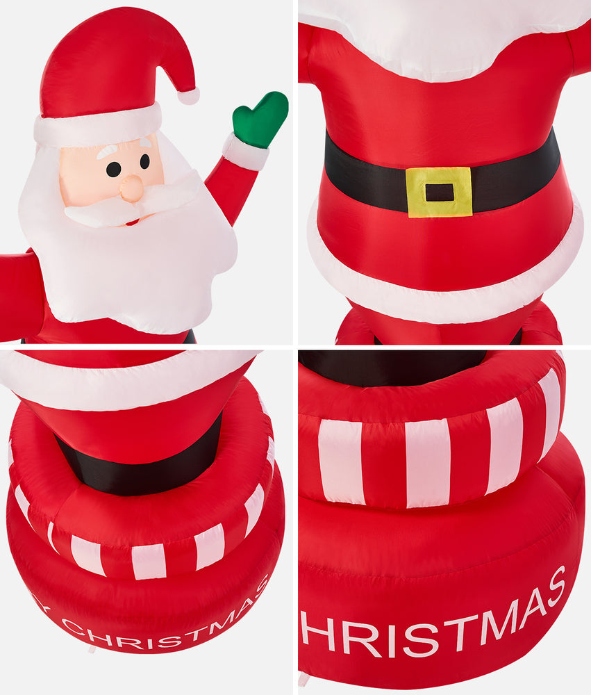 Christmas Inflatable Spinning Santa Claus with LED Light