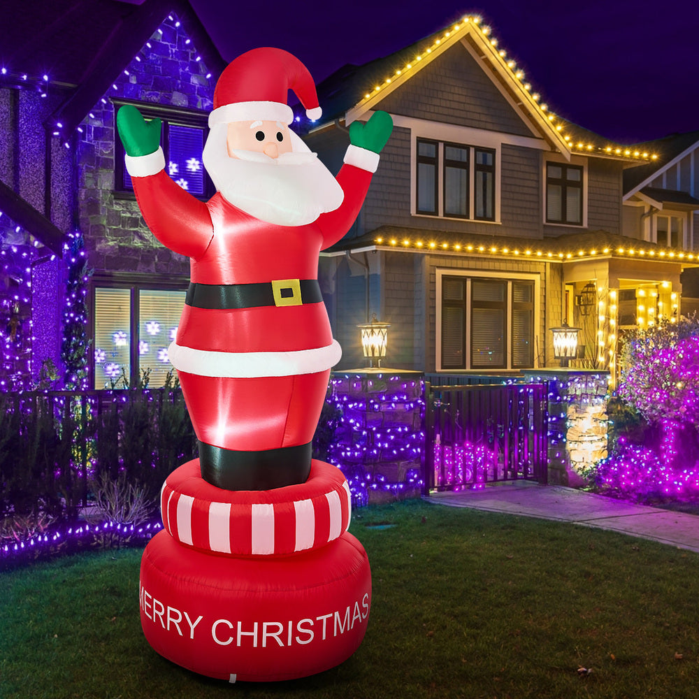 Christmas Inflatable Spinning Santa Claus with LED Light