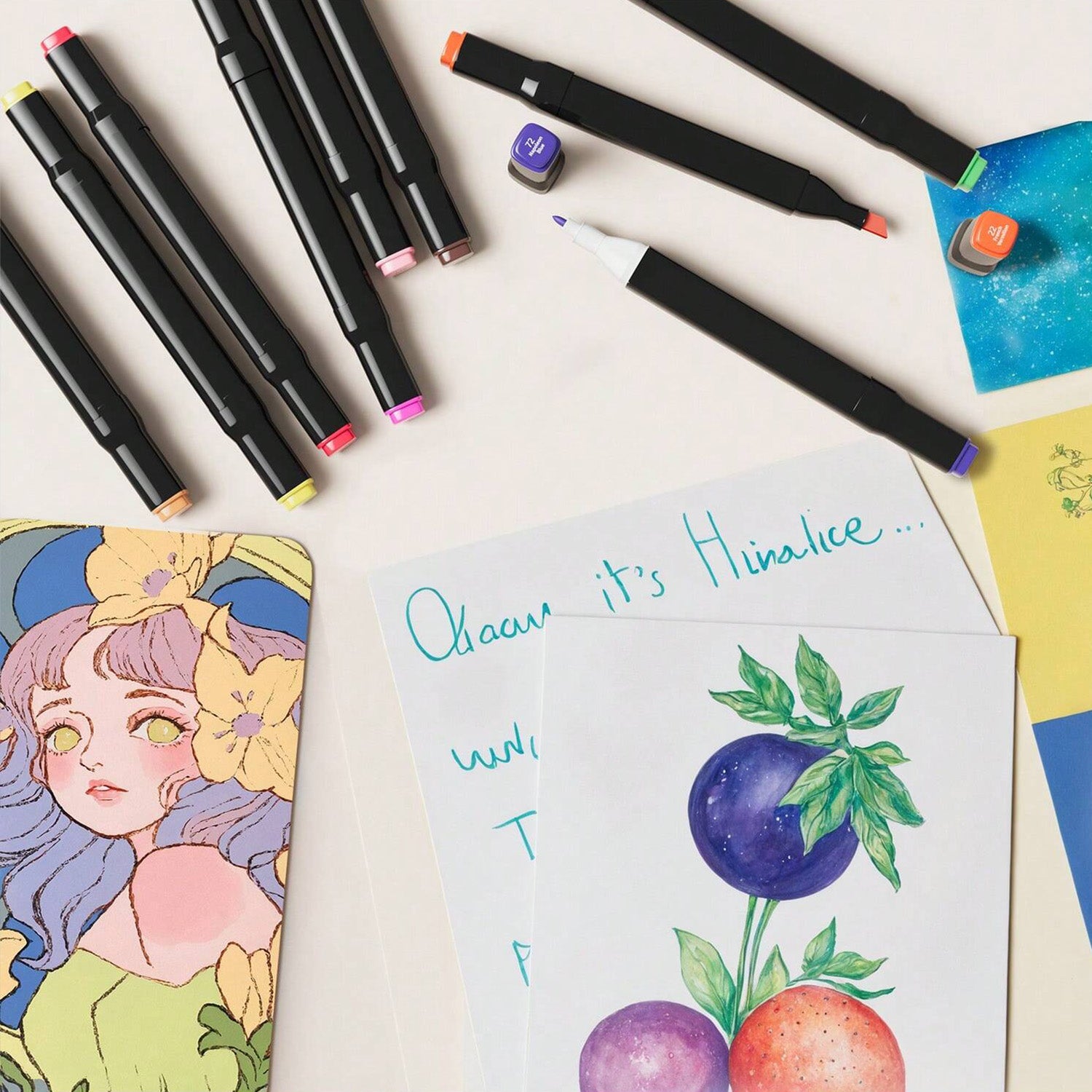 Dual Tip Permanent Art Sketch Markers for Illustration - 12-120 Colors Available