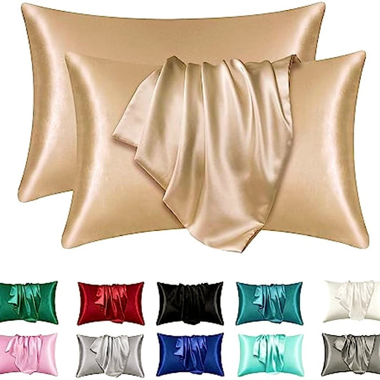 Cooling Hair and Skin-Friendly Sleep Silky Satin Pillowcases