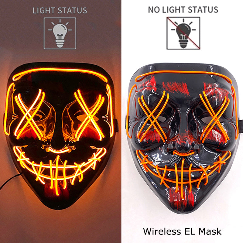 Neon LED Purge Mask Glow in The Dark Cosplay Horror Mask