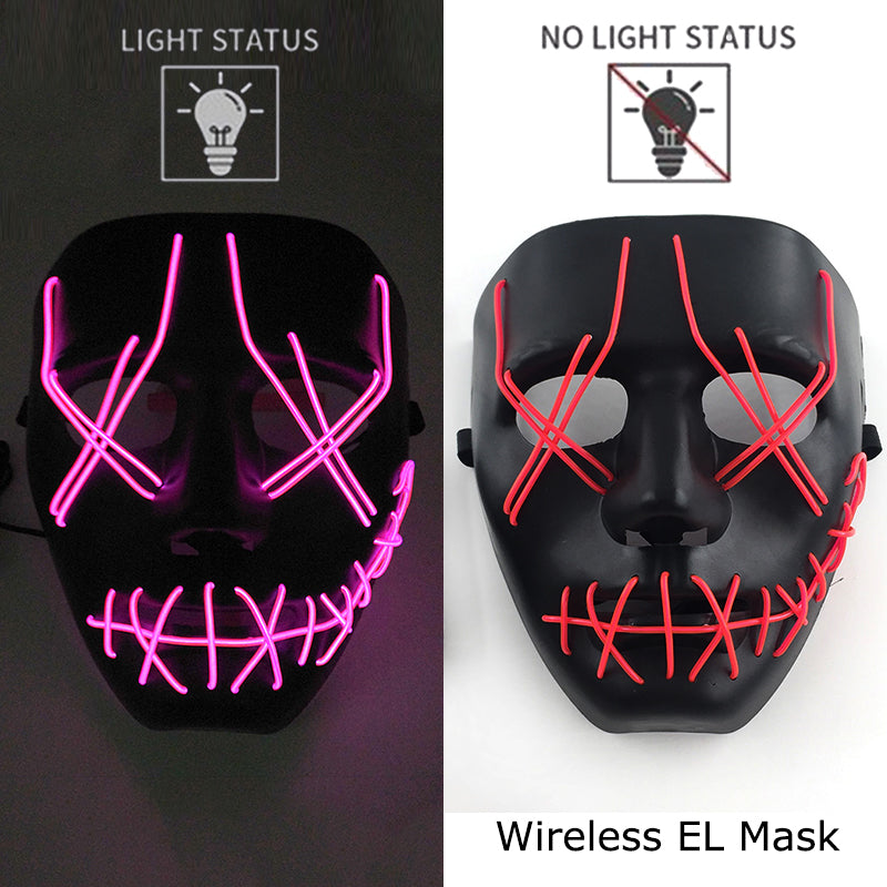 Neon LED Purge Mask Glow in The Dark Cosplay Horror Mask