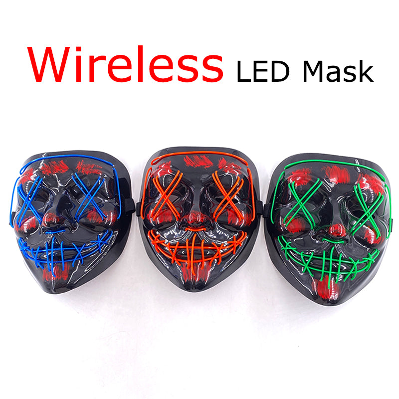 Neon LED Purge Mask Glow in The Dark Cosplay Horror Mask