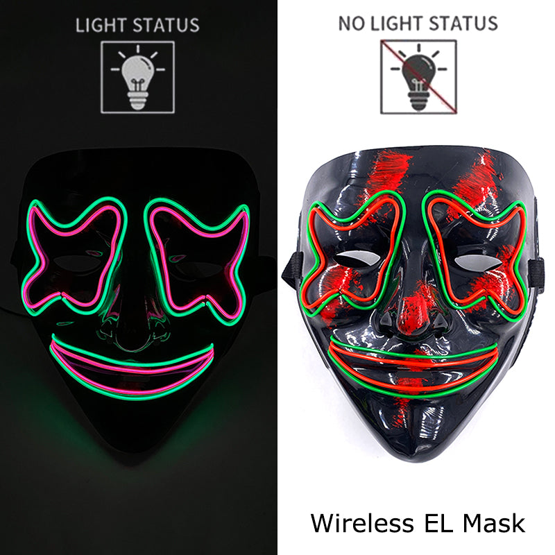 Neon LED Purge Mask Glow in The Dark Cosplay Horror Mask