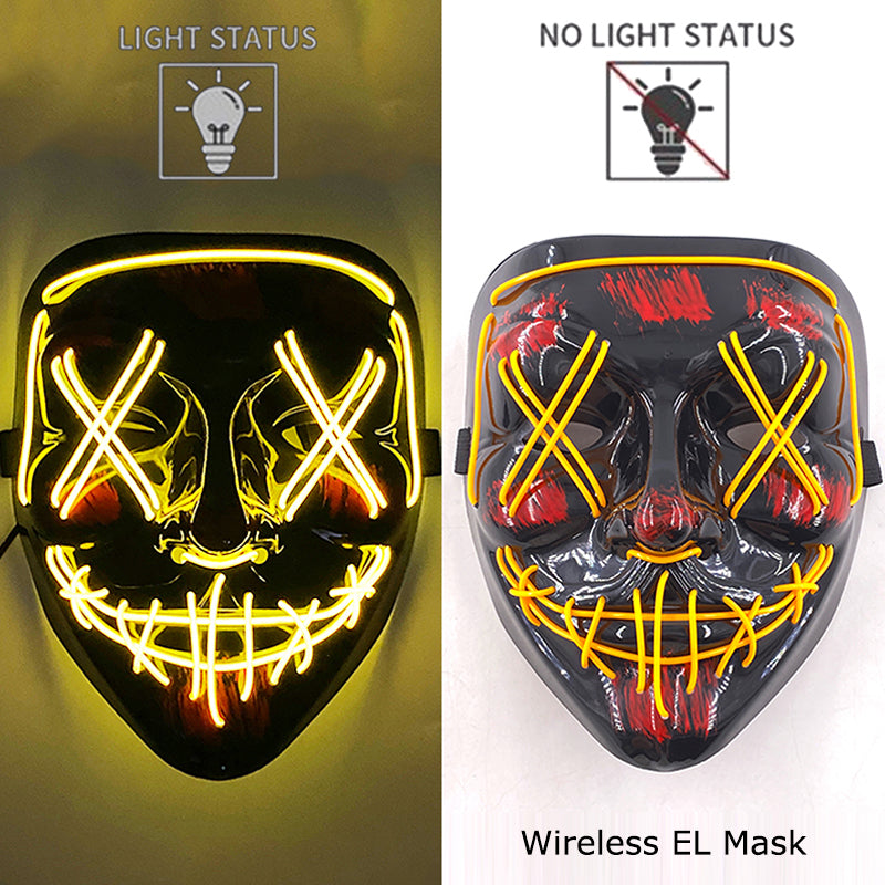 Neon LED Purge Mask Glow in The Dark Cosplay Horror Mask