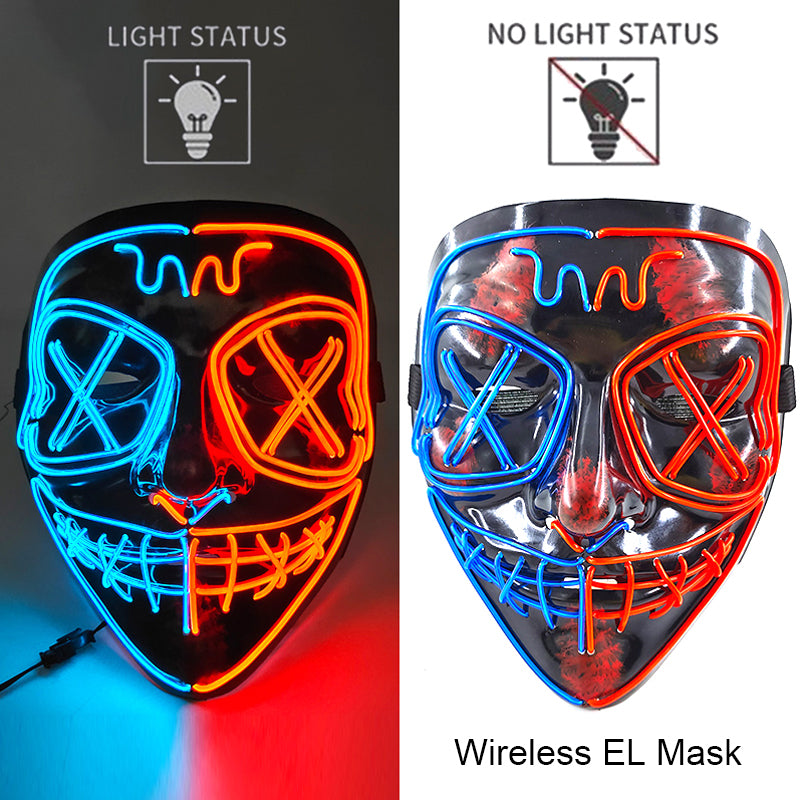 Neon LED Purge Mask Glow in The Dark Cosplay Horror Mask