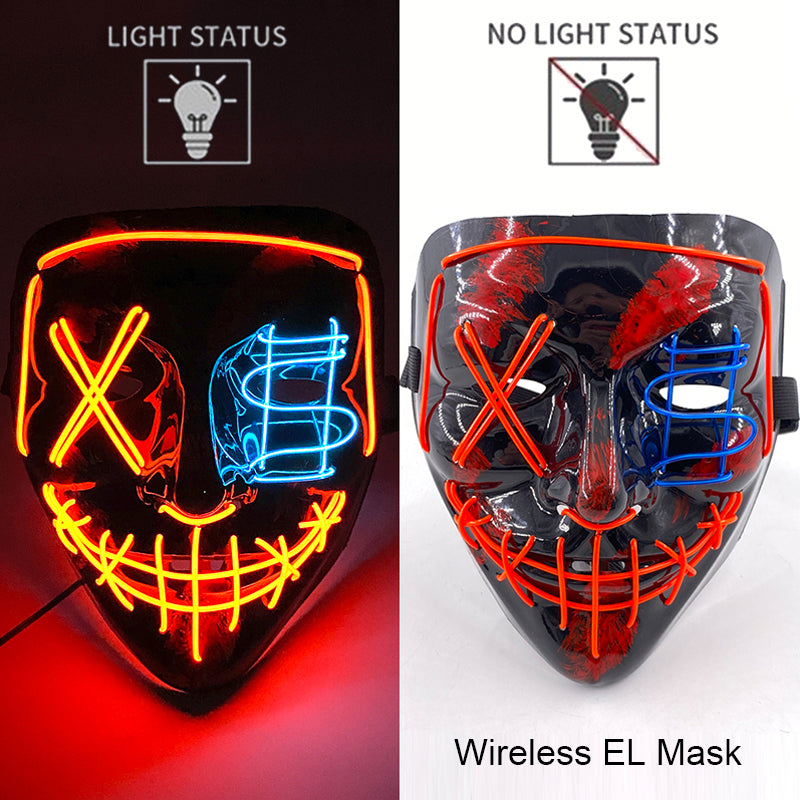Neon LED Purge Mask Glow in The Dark Cosplay Horror Mask