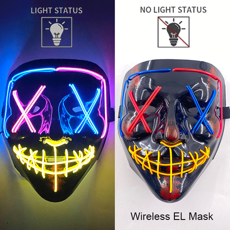 Neon LED Purge Mask Glow in The Dark Cosplay Horror Mask