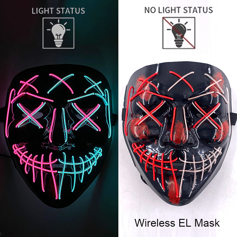 Neon LED Purge Mask Glow in The Dark Cosplay Horror Mask