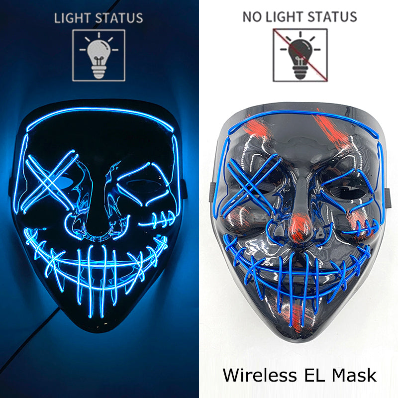 Neon LED Purge Mask Glow in The Dark Cosplay Horror Mask