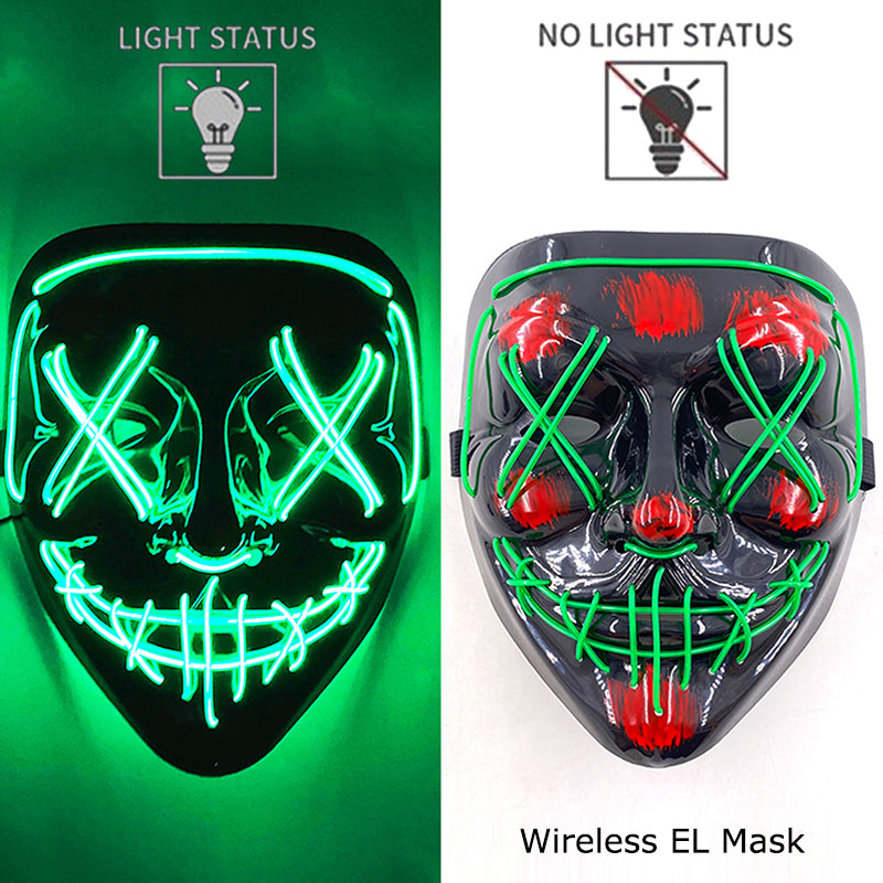 Neon LED Purge Mask Glow in The Dark Cosplay Horror Mask