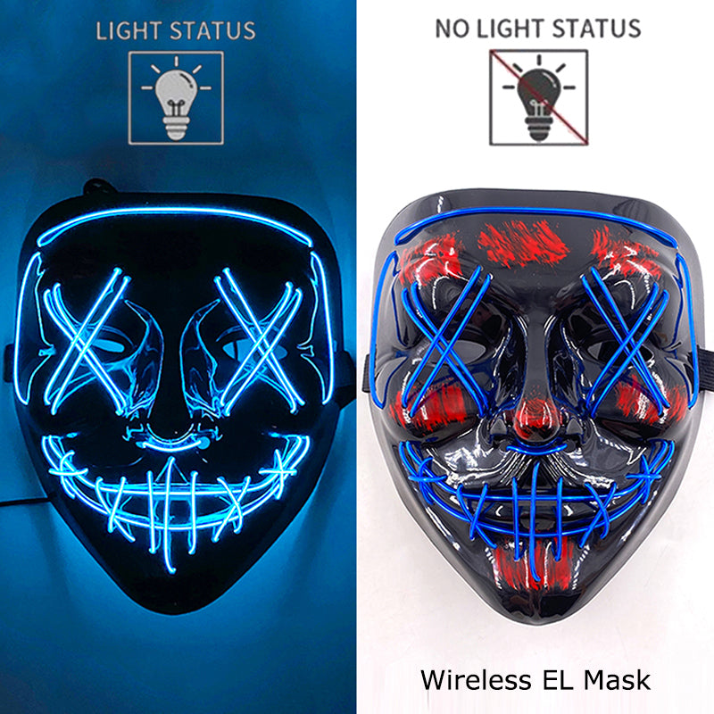 Neon LED Purge Mask Glow in The Dark Cosplay Horror Mask